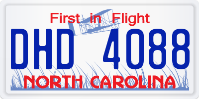 NC license plate DHD4088