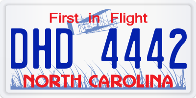 NC license plate DHD4442