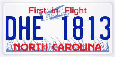 NC license plate DHE1813