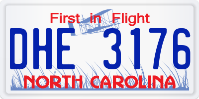 NC license plate DHE3176