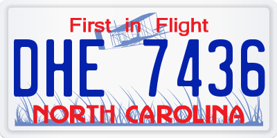 NC license plate DHE7436