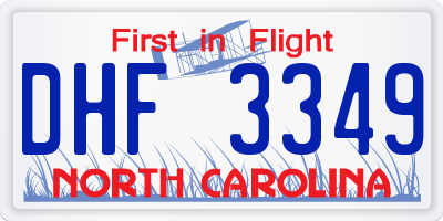 NC license plate DHF3349