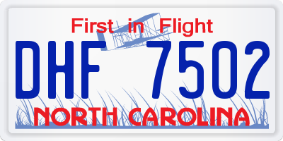 NC license plate DHF7502