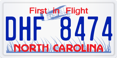 NC license plate DHF8474