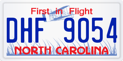 NC license plate DHF9054