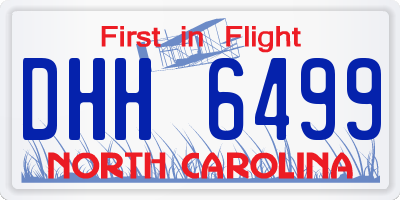 NC license plate DHH6499