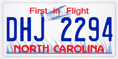 NC license plate DHJ2294