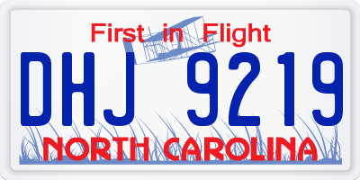 NC license plate DHJ9219