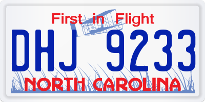 NC license plate DHJ9233