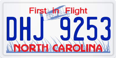 NC license plate DHJ9253