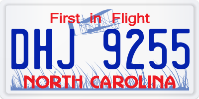 NC license plate DHJ9255