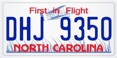 NC license plate DHJ9350