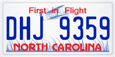 NC license plate DHJ9359