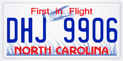 NC license plate DHJ9906