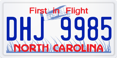 NC license plate DHJ9985