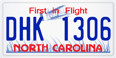 NC license plate DHK1306