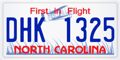 NC license plate DHK1325