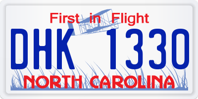 NC license plate DHK1330