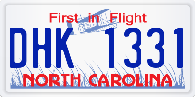NC license plate DHK1331