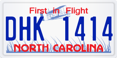 NC license plate DHK1414