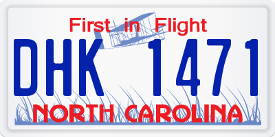 NC license plate DHK1471
