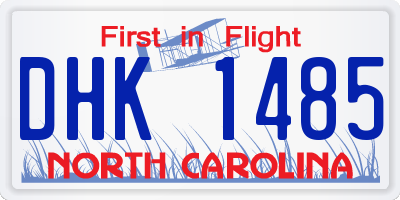 NC license plate DHK1485