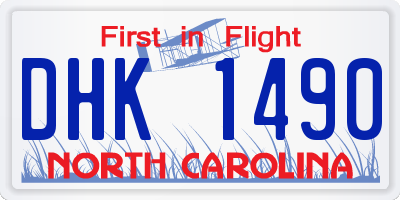 NC license plate DHK1490