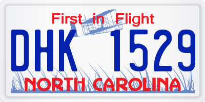 NC license plate DHK1529