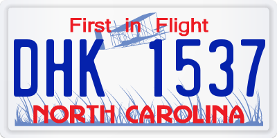 NC license plate DHK1537
