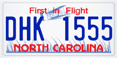 NC license plate DHK1555