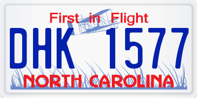 NC license plate DHK1577
