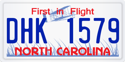 NC license plate DHK1579