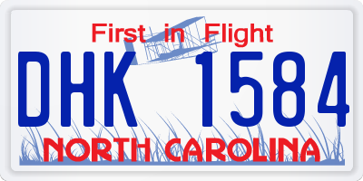 NC license plate DHK1584
