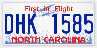 NC license plate DHK1585
