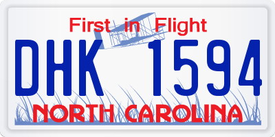 NC license plate DHK1594