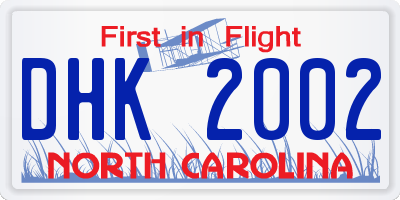 NC license plate DHK2002