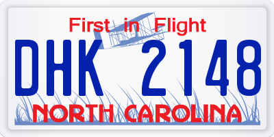 NC license plate DHK2148