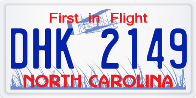 NC license plate DHK2149