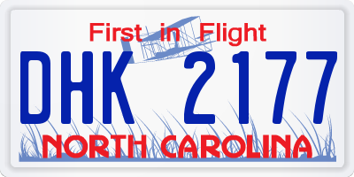 NC license plate DHK2177