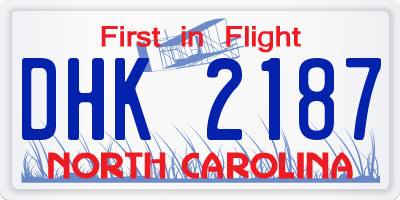 NC license plate DHK2187