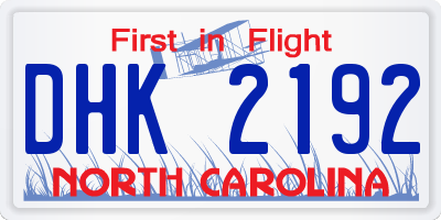 NC license plate DHK2192