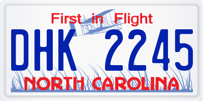 NC license plate DHK2245