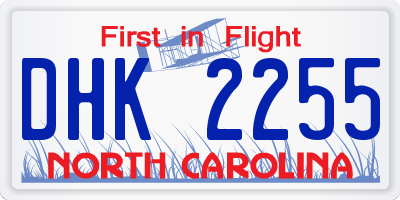 NC license plate DHK2255