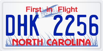 NC license plate DHK2256