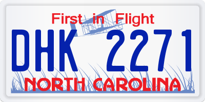 NC license plate DHK2271