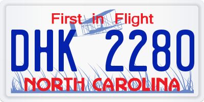 NC license plate DHK2280