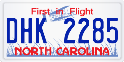 NC license plate DHK2285