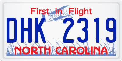 NC license plate DHK2319