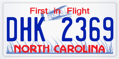 NC license plate DHK2369