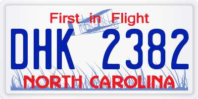 NC license plate DHK2382